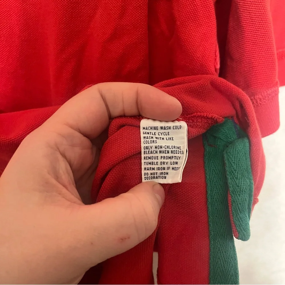 Ralph‎ Lauren Red Polo Shirt with Blue Collar